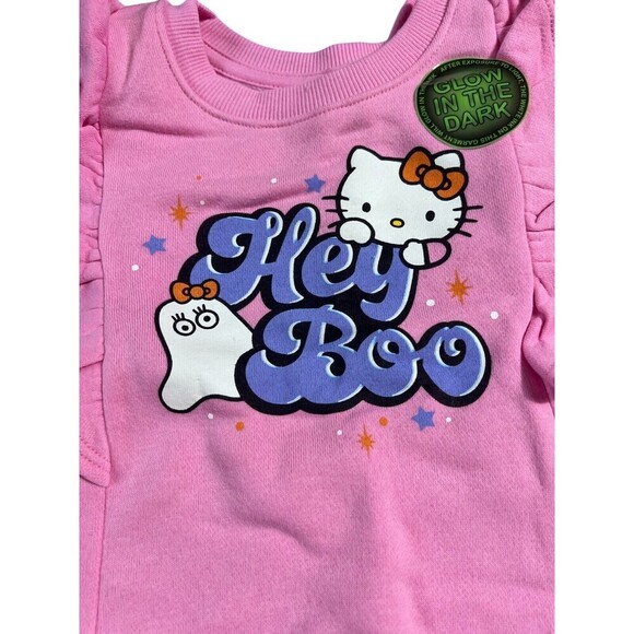 Sanrio Hello Kitty Girls Hey Boo Ghost Halloween Sweatshirt Size 2T Pink NWT - Picture 3 of 5